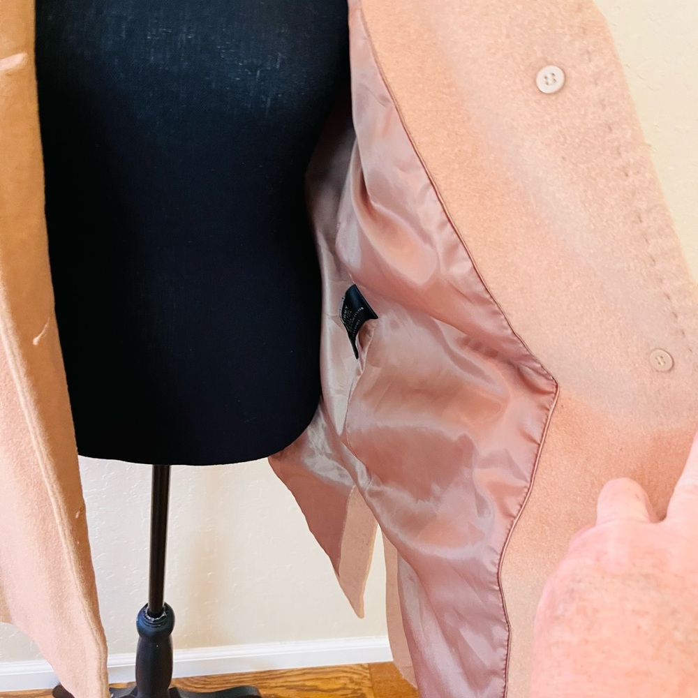 Ellen Tracy Camel Button-Front Wool‎ Pea Coat - Picture 6 of 10